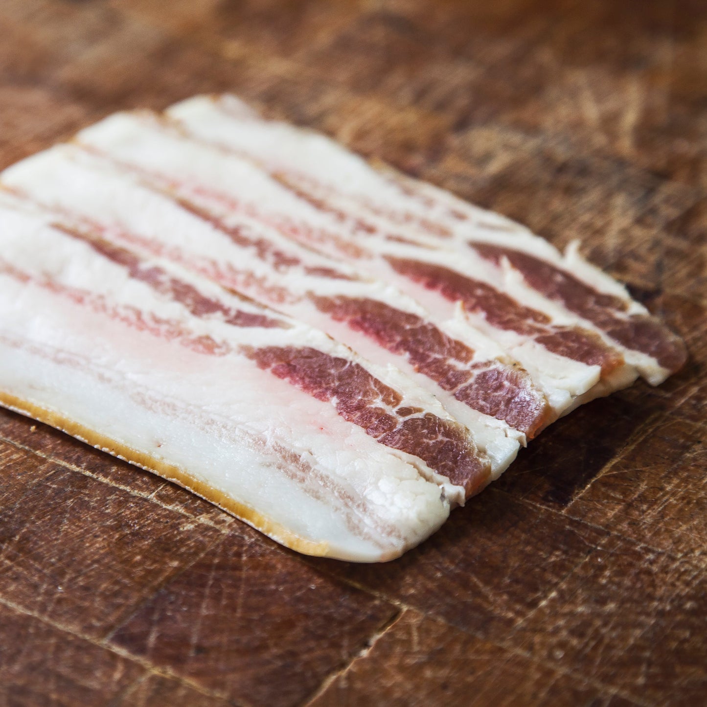 Organic English bacon from chops (smoked)