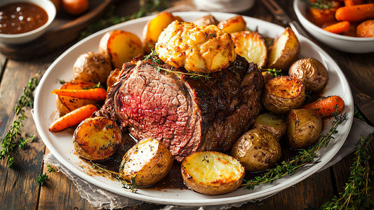 Pečený roastbeef s omáčkou a Yorkshire pudding